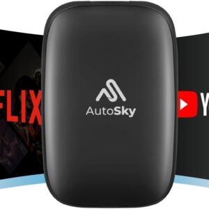 AutoSky Ai Box Lite X – WLAN- und Bluetooth-Konnektivität, für iPhones und Android-Geräte, nur für kabelgebundenes CarPlay erforderlich, erweiterbarer Speicher mit YouTube & Netflix